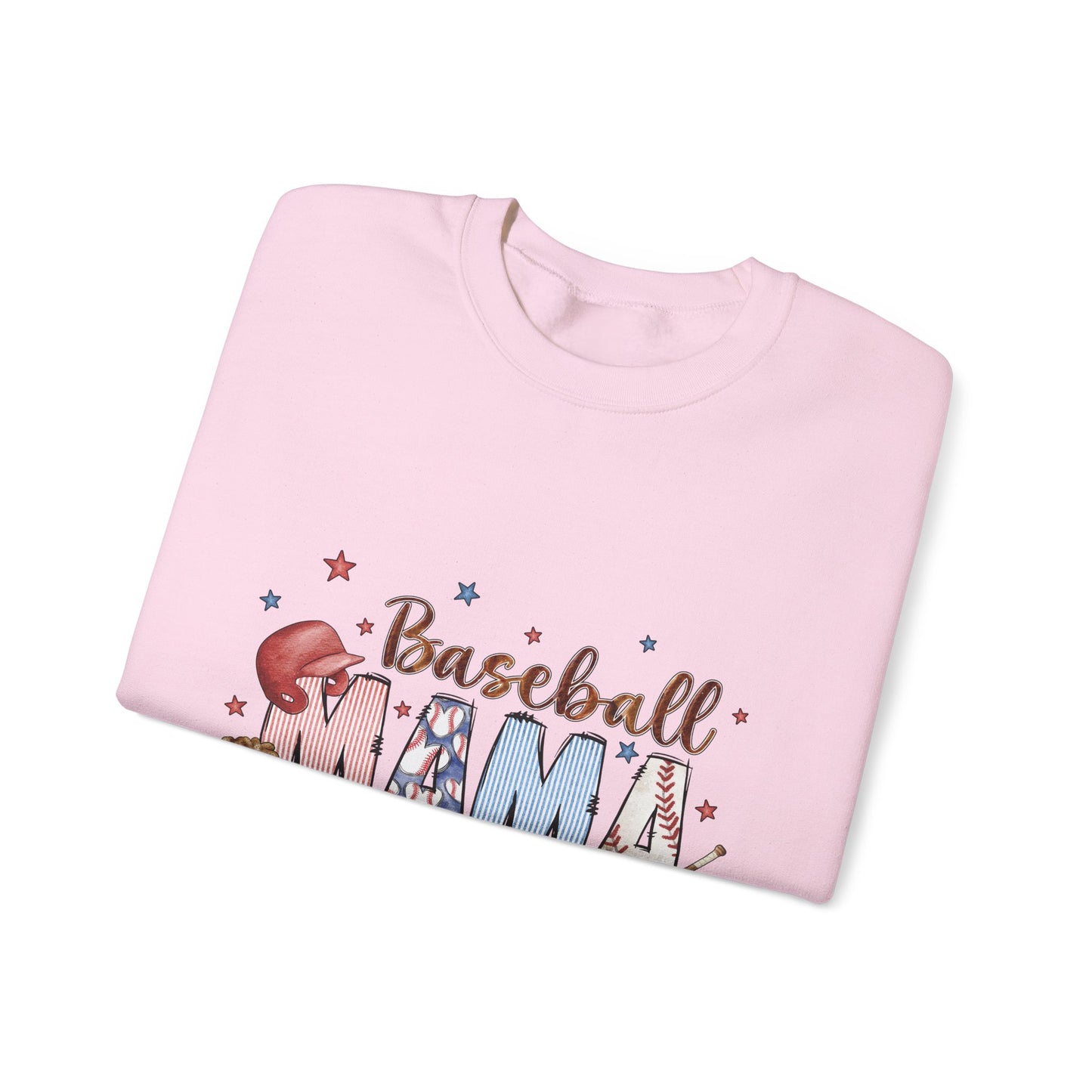 Baseball Mama Crewneck Sweatshirt, Cozy Sports Apparel, Gift for Moms, Perfect for Family Games, Casual Wear