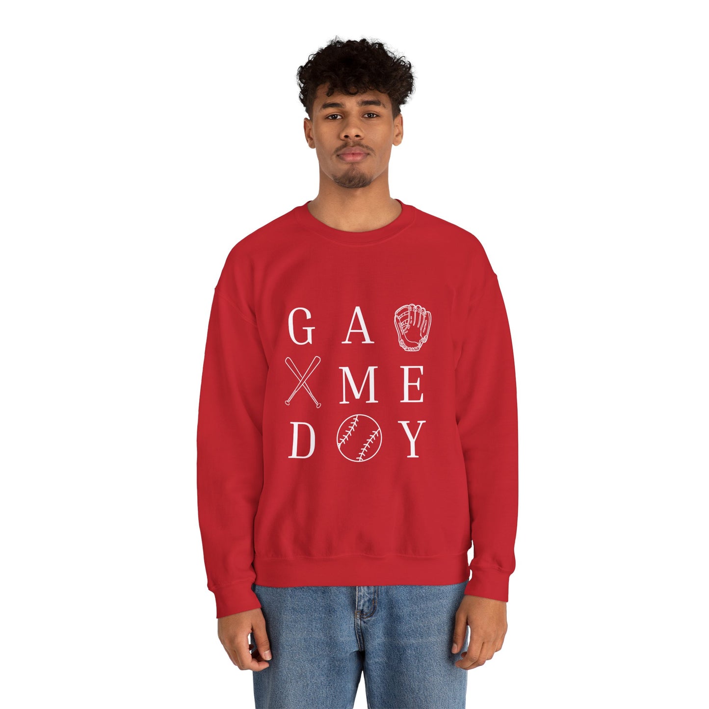 Game Day Unisex Crewneck Sweatshirt, Casual Sportswear, Baseball Fan Gift, Comfy Outfit, Everyday Wear, Cozy Layer