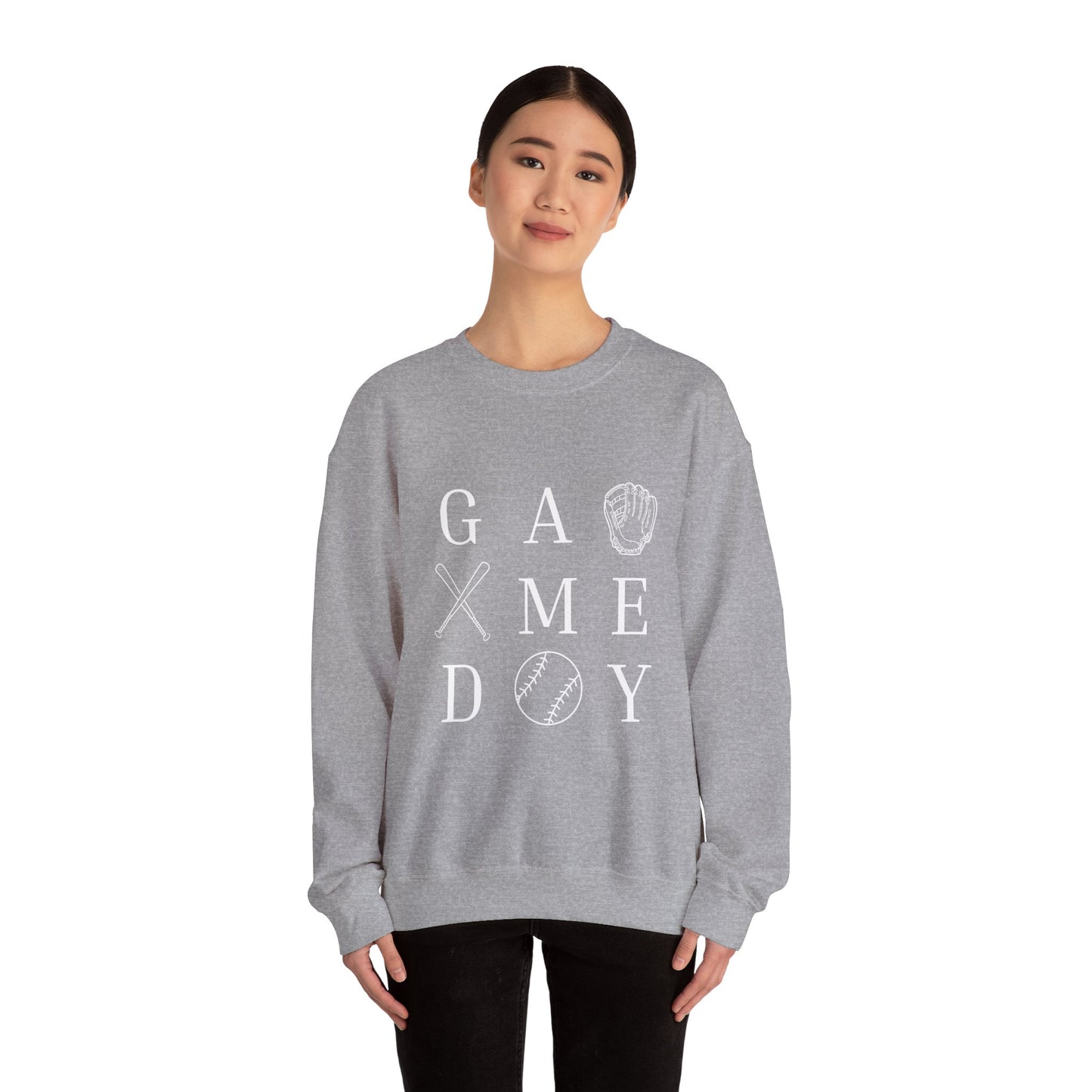 Game Day Unisex Crewneck Sweatshirt, Casual Sportswear, Baseball Fan Gift, Comfy Outfit, Everyday Wear, Cozy Layer