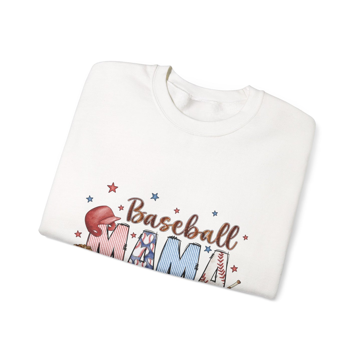 Baseball Mama Crewneck Sweatshirt, Cozy Sports Apparel, Gift for Moms, Perfect for Family Games, Casual Wear