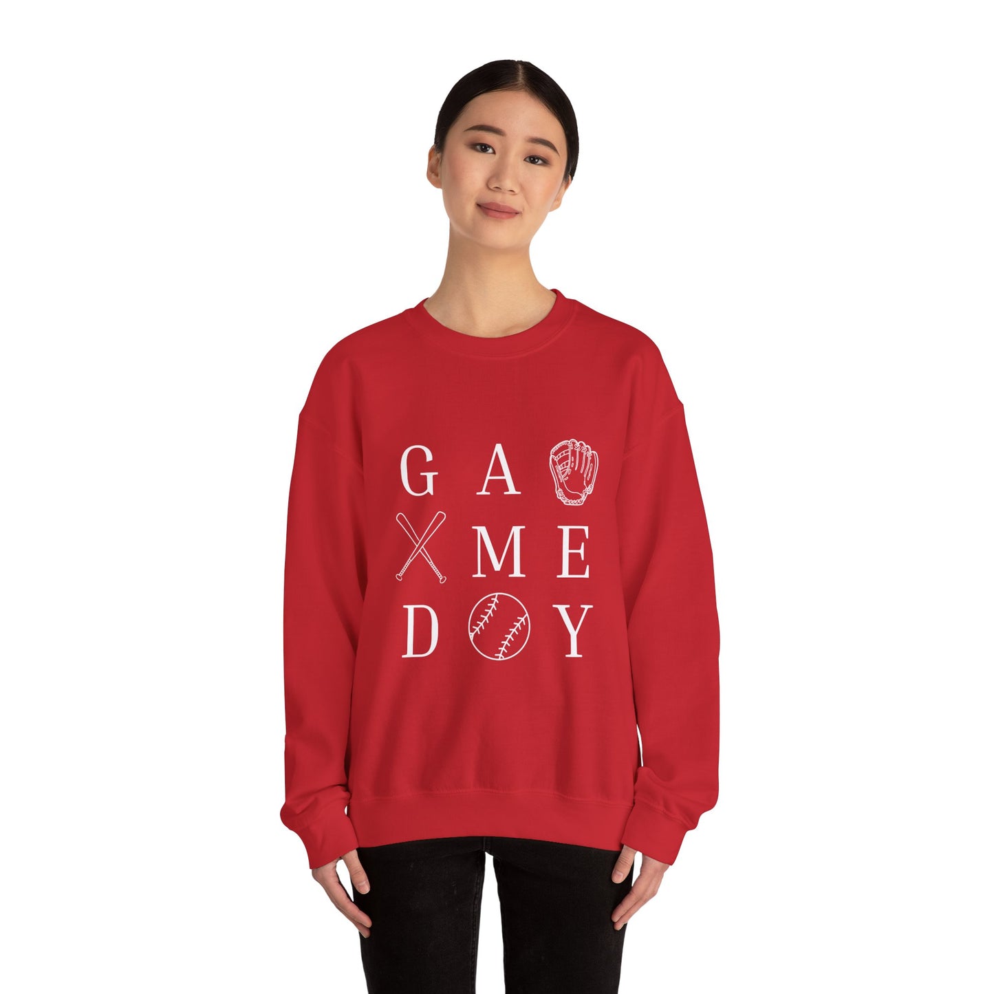 Game Day Unisex Crewneck Sweatshirt, Casual Sportswear, Baseball Fan Gift, Comfy Outfit, Everyday Wear, Cozy Layer
