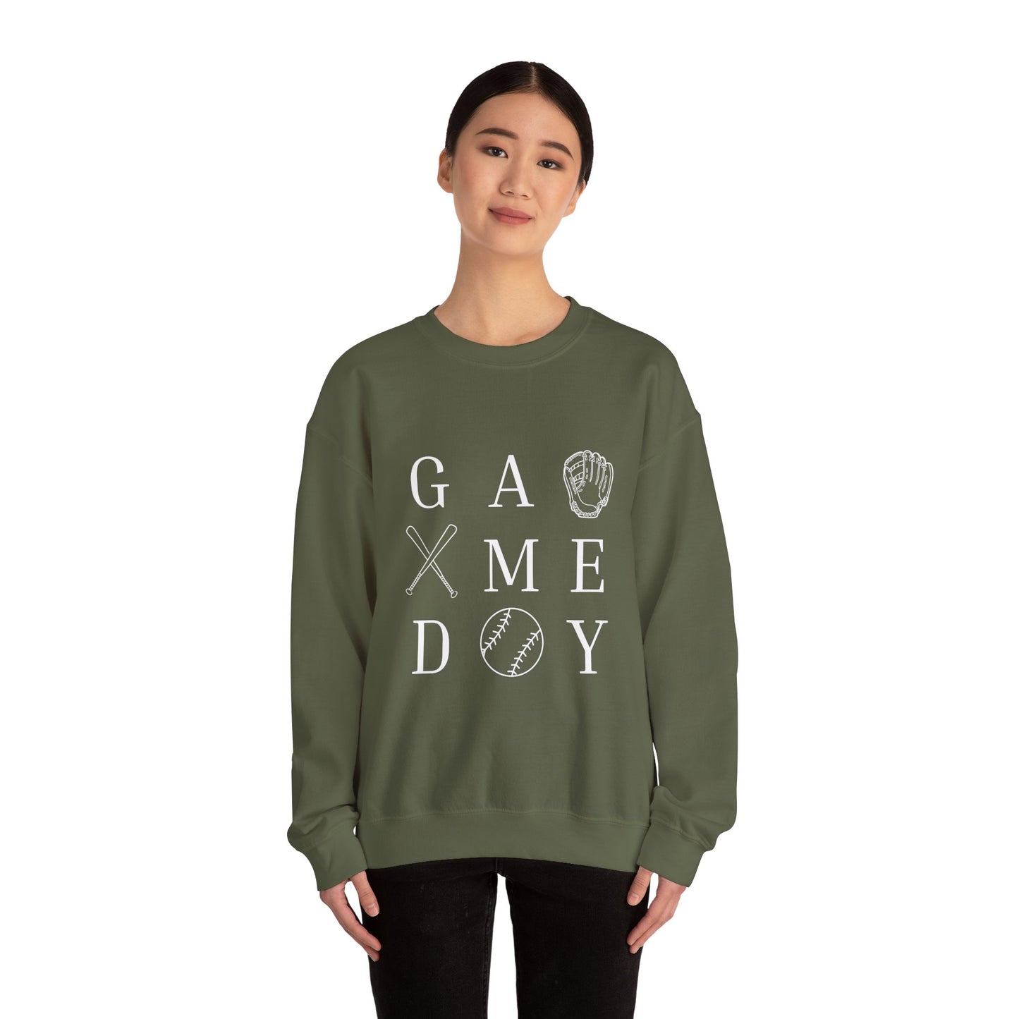 Game Day Unisex Crewneck Sweatshirt, Casual Sportswear, Baseball Fan Gift, Comfy Outfit, Everyday Wear, Cozy Layer