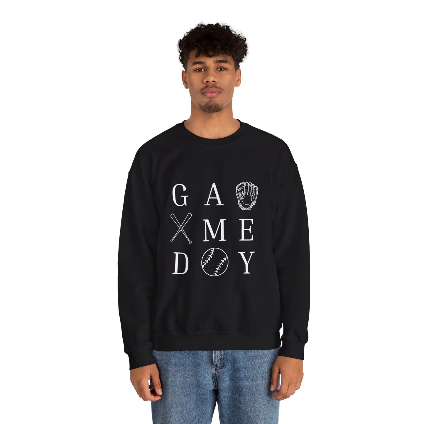 Game Day Unisex Crewneck Sweatshirt, Casual Sportswear, Baseball Fan Gift, Comfy Outfit, Everyday Wear, Cozy Layer