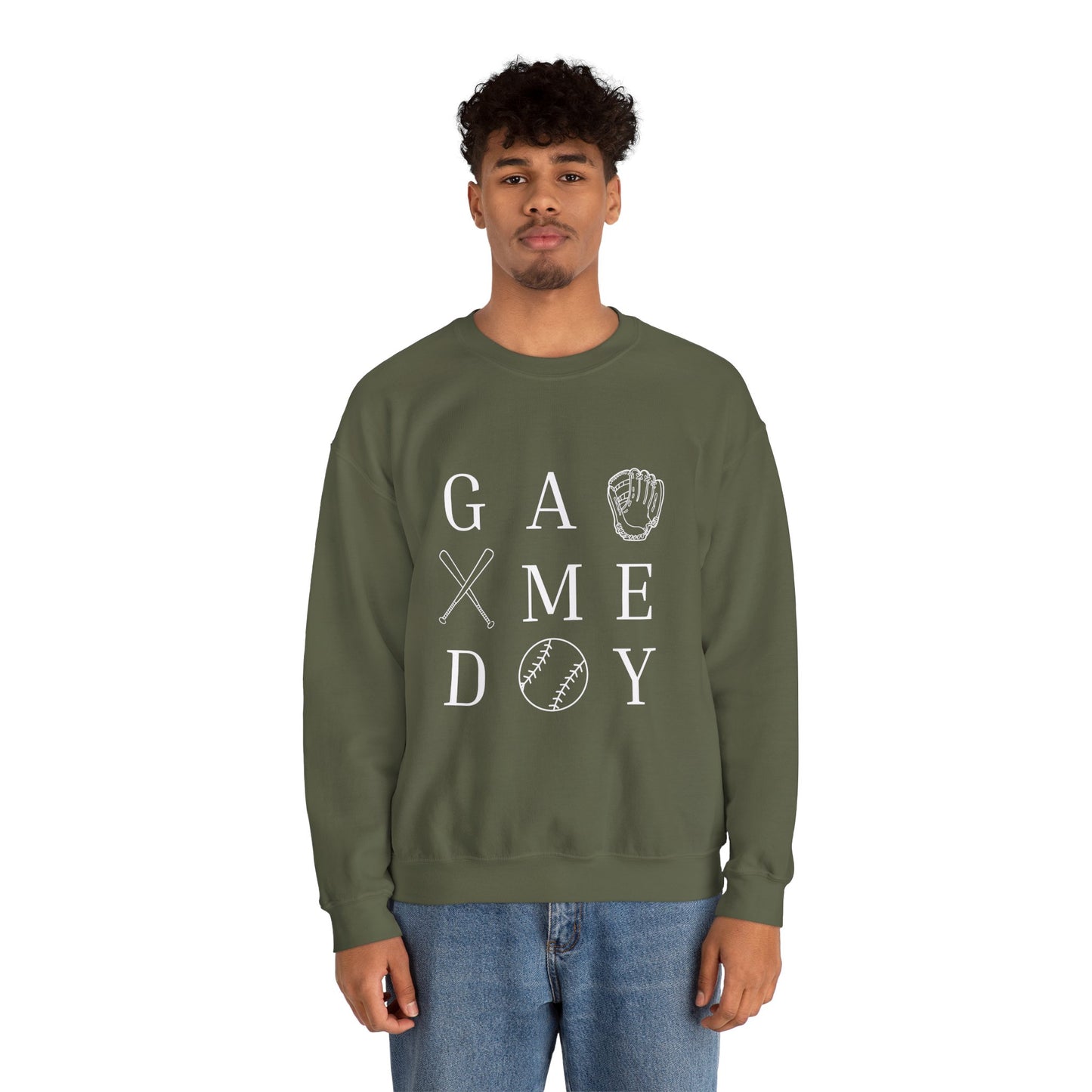 Game Day Unisex Crewneck Sweatshirt, Casual Sportswear, Baseball Fan Gift, Comfy Outfit, Everyday Wear, Cozy Layer