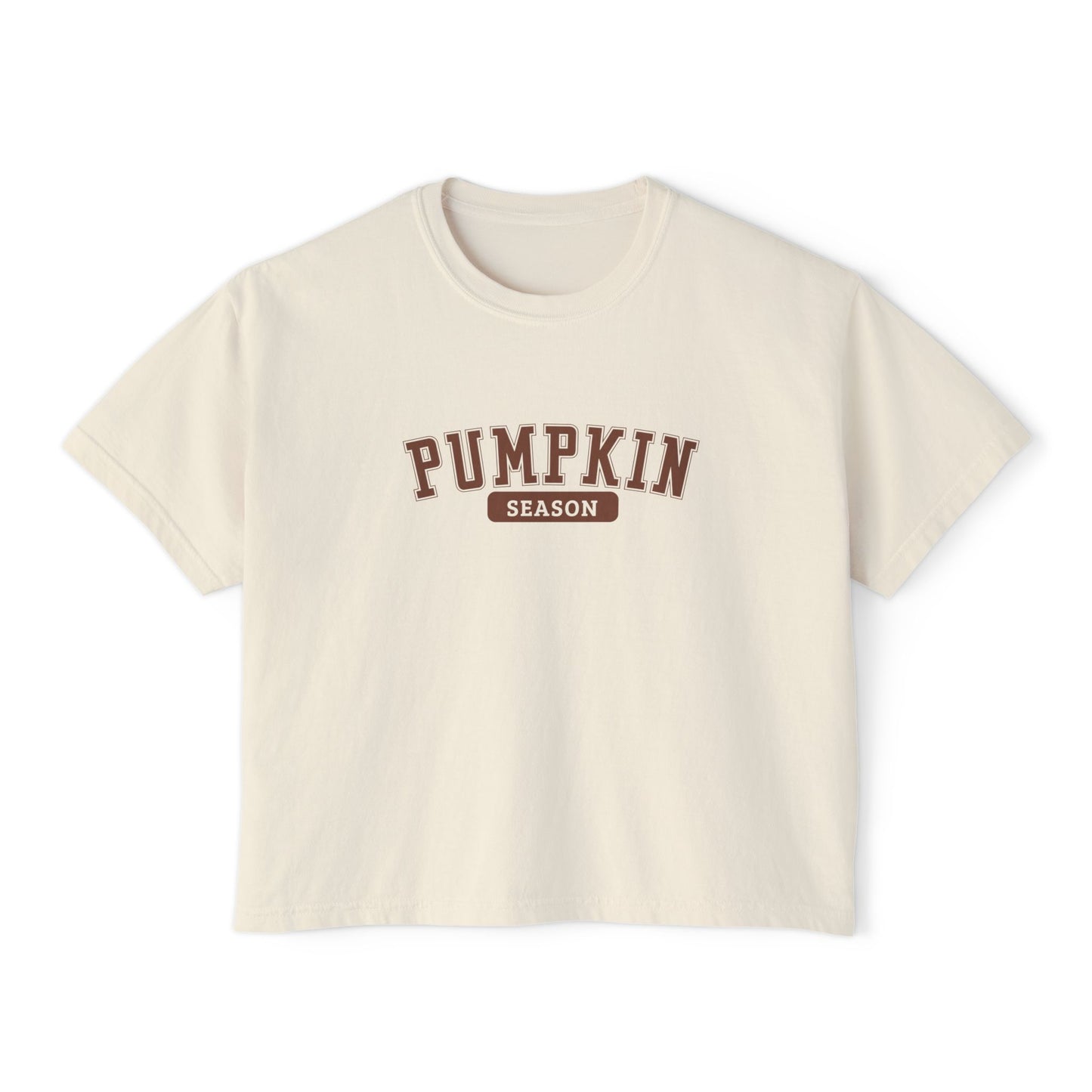Pumpkin Season Women's Boxy Tee, Halloween T-Shirt, Fall Apparel, Cute Fall Top, Cozy Autumn Wear, Gift for Her, Pumpkin Spice