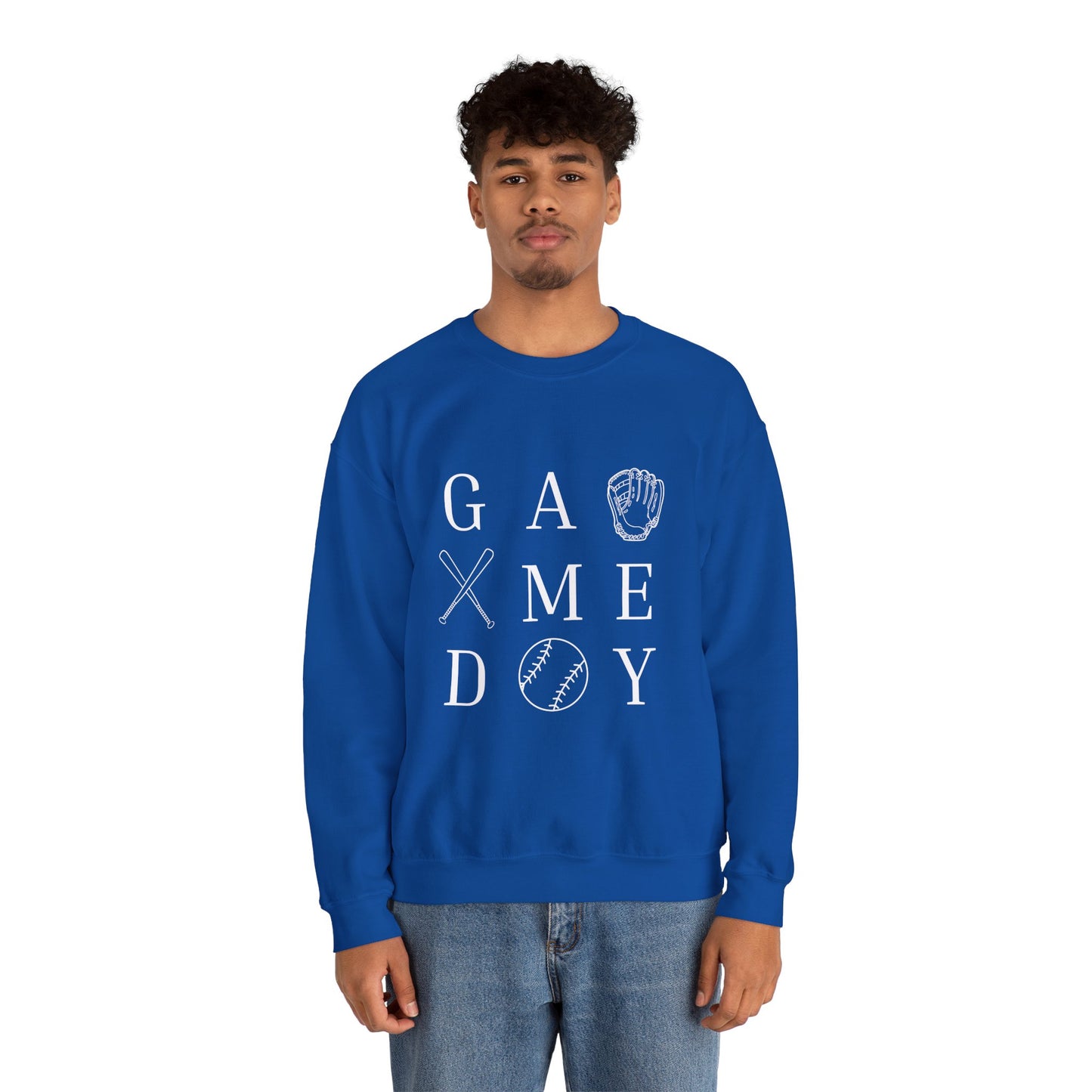Game Day Unisex Crewneck Sweatshirt, Casual Sportswear, Baseball Fan Gift, Comfy Outfit, Everyday Wear, Cozy Layer