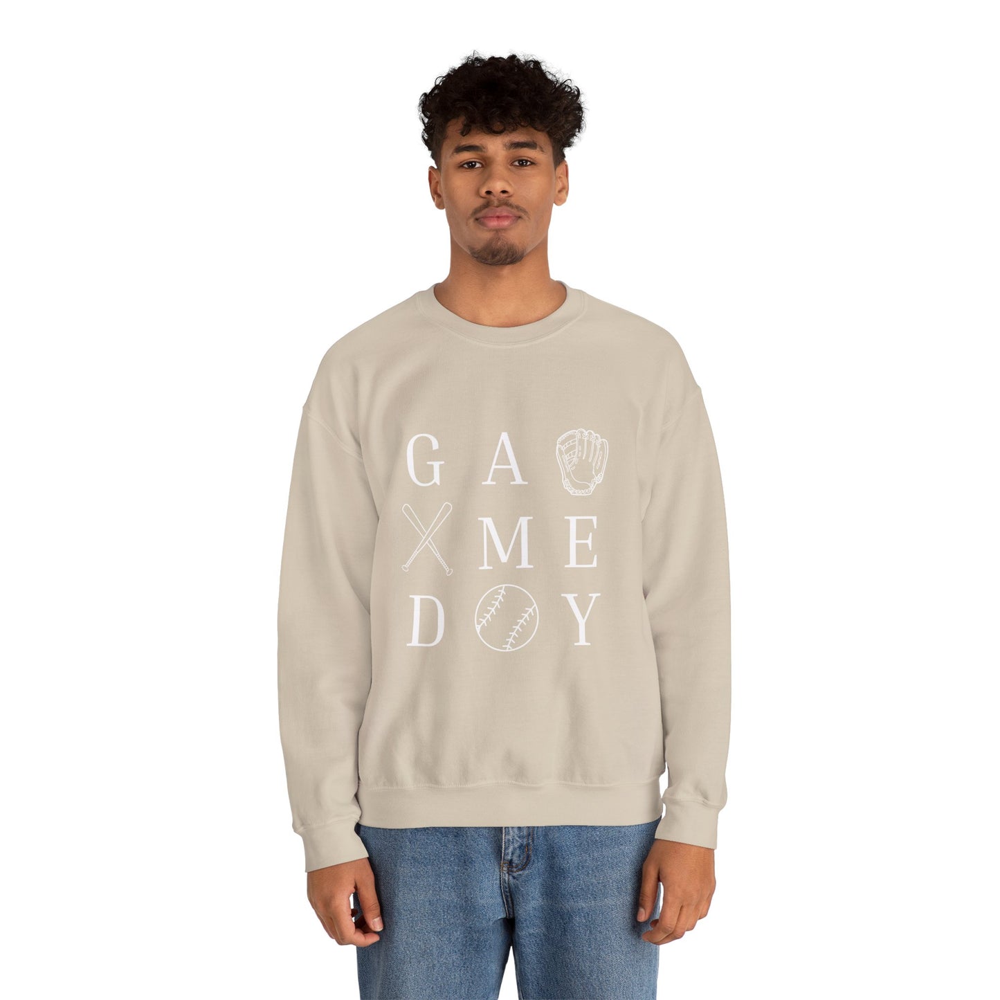 Game Day Unisex Crewneck Sweatshirt, Casual Sportswear, Baseball Fan Gift, Comfy Outfit, Everyday Wear, Cozy Layer