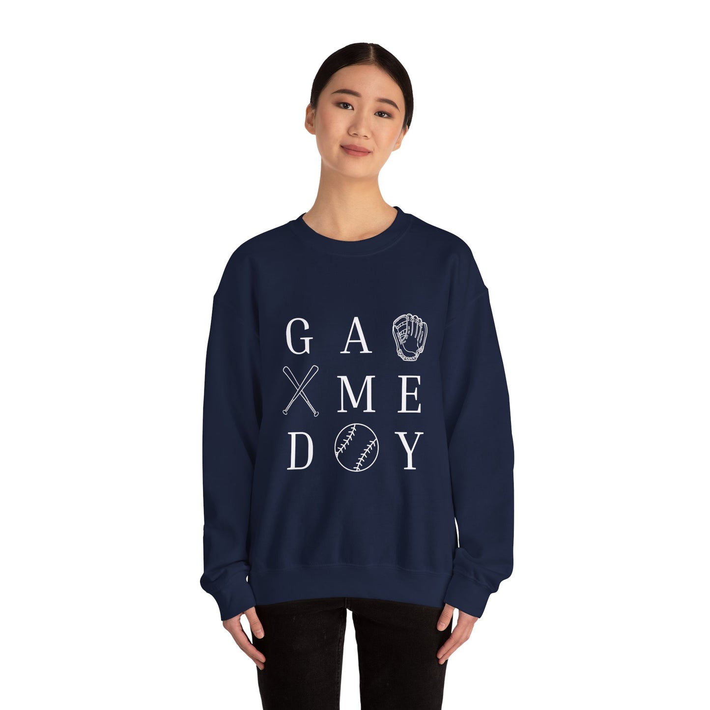 Game Day Unisex Crewneck Sweatshirt, Casual Sportswear, Baseball Fan Gift, Comfy Outfit, Everyday Wear, Cozy Layer