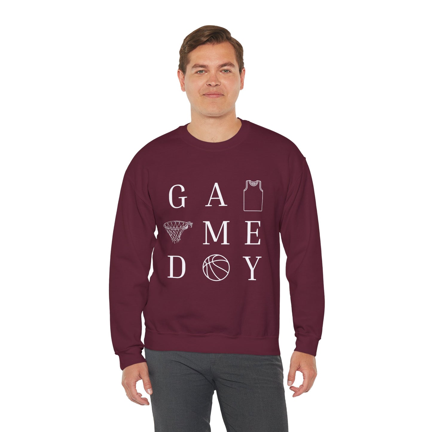 Game Day Unisex Crewneck Sweatshirt, Sports Sweatshirt, Basketball Apparel, Gift for Him or Her, Comfortable Layering