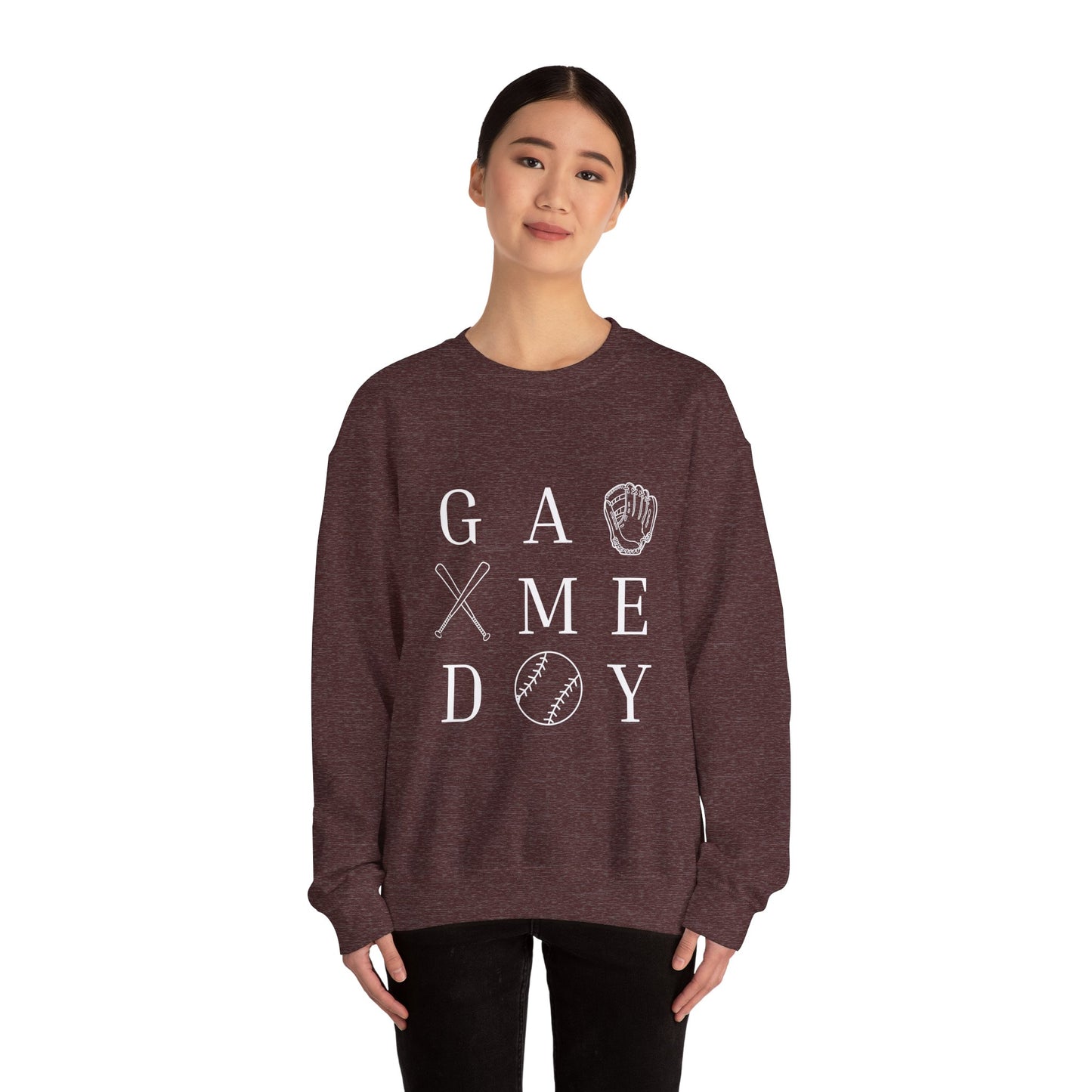 Game Day Unisex Crewneck Sweatshirt, Casual Sportswear, Baseball Fan Gift, Comfy Outfit, Everyday Wear, Cozy Layer