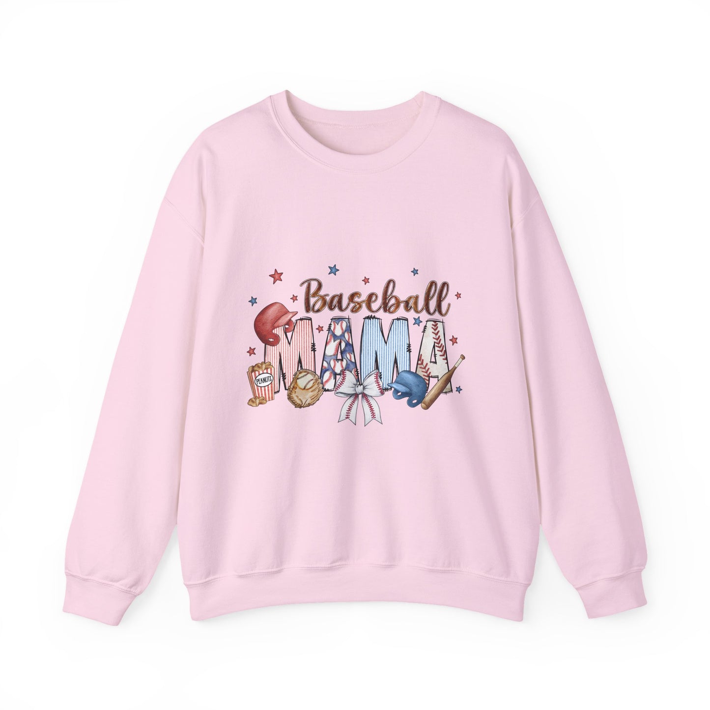 Baseball Mama Crewneck Sweatshirt, Cozy Sports Apparel, Gift for Moms, Perfect for Family Games, Casual Wear