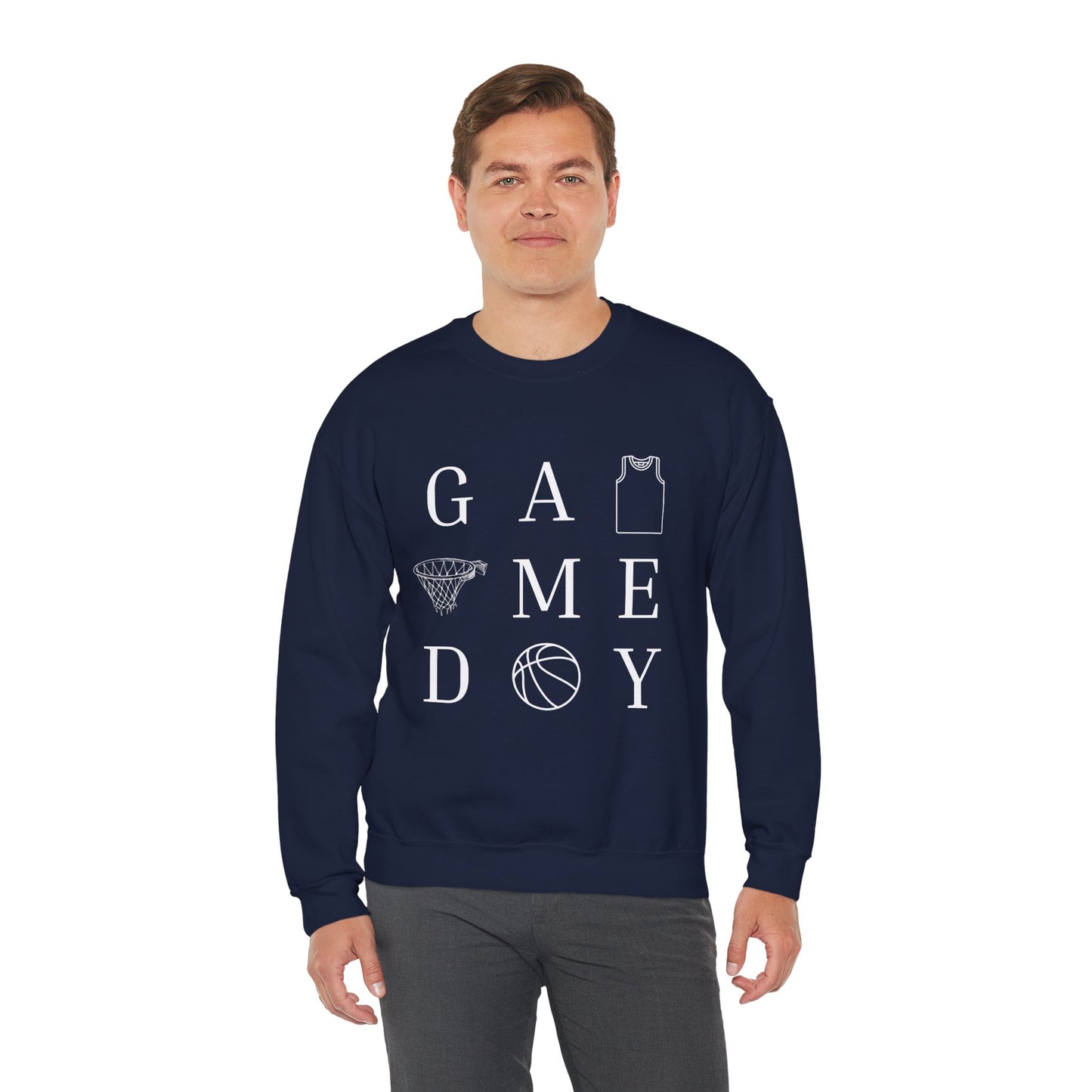 Game Day Unisex Crewneck Sweatshirt, Sports Sweatshirt, Basketball Apparel, Gift for Him or Her, Comfortable Layering