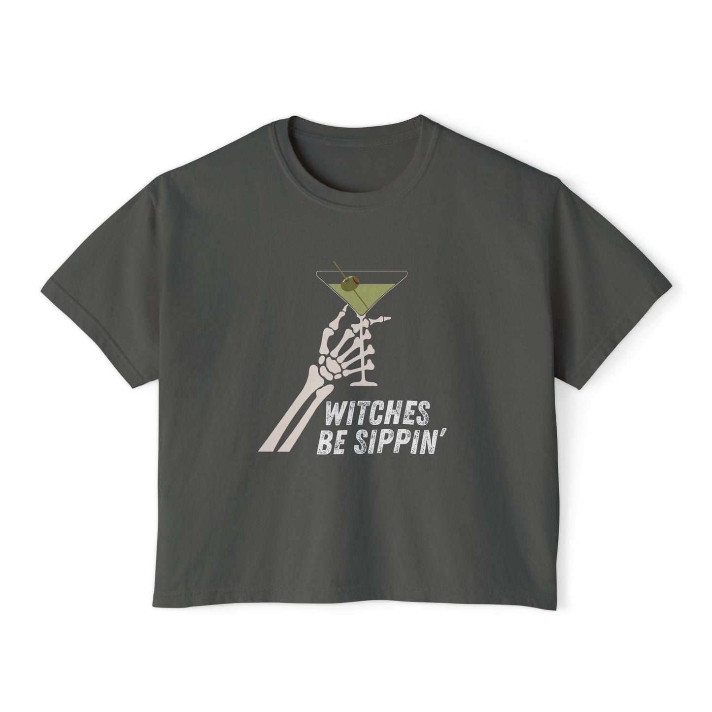 Women's Boxy Halloween Tee- Witches Be Sippin'