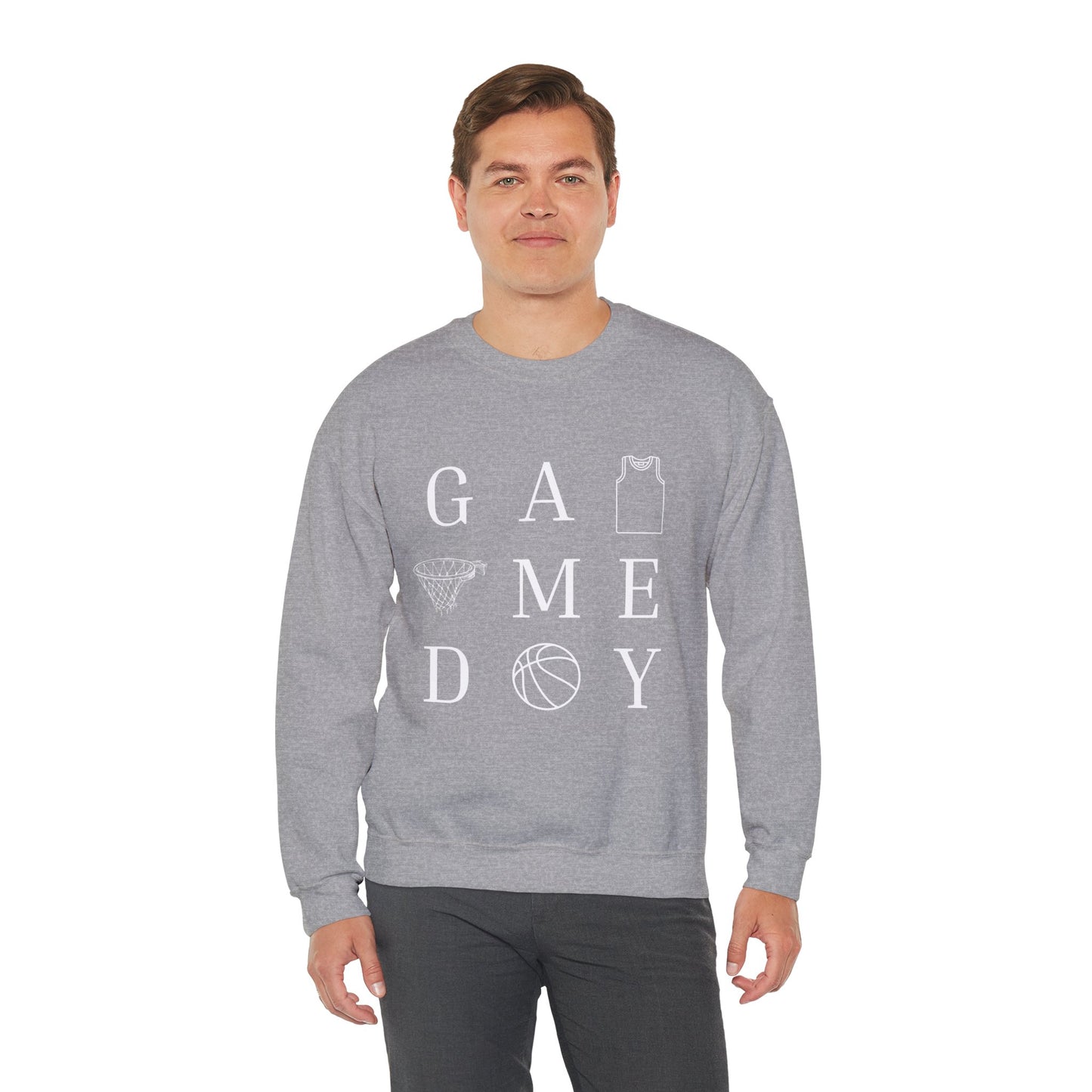 Game Day Unisex Crewneck Sweatshirt, Sports Sweatshirt, Basketball Apparel, Gift for Him or Her, Comfortable Layering