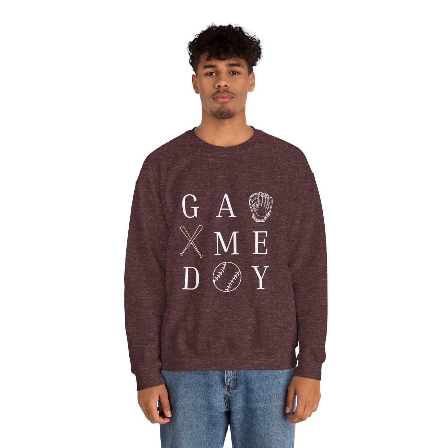 Game Day Unisex Crewneck Sweatshirt, Casual Sportswear, Baseball Fan Gift, Comfy Outfit, Everyday Wear, Cozy Layer