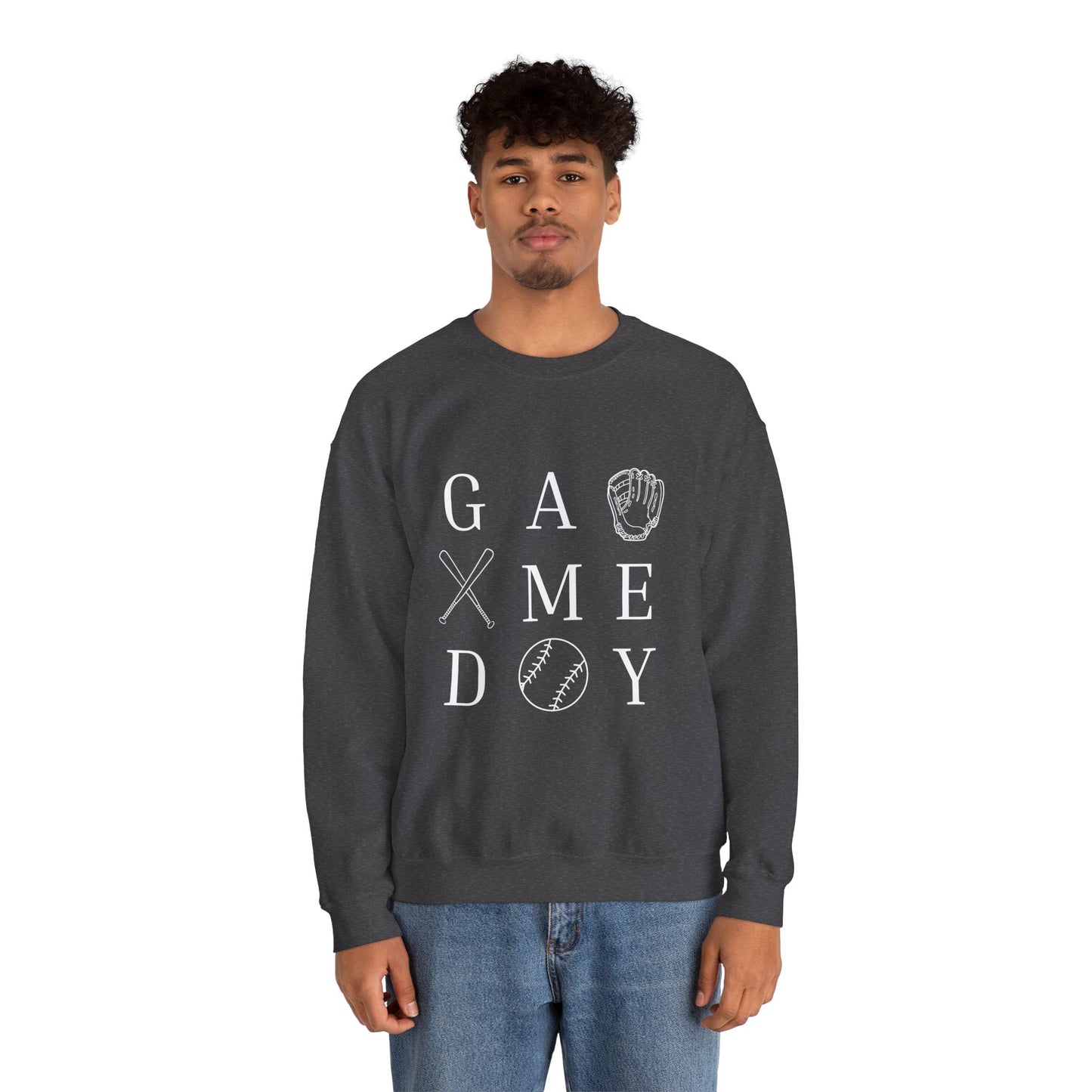 Game Day Unisex Crewneck Sweatshirt, Casual Sportswear, Baseball Fan Gift, Comfy Outfit, Everyday Wear, Cozy Layer