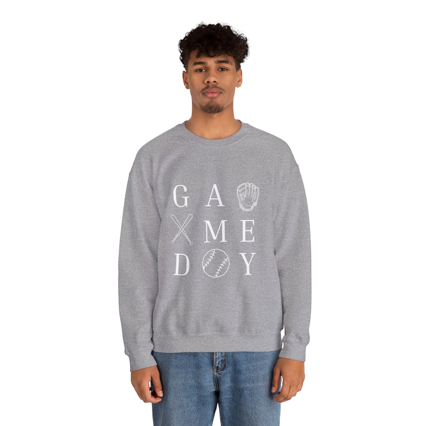 Game Day Unisex Crewneck Sweatshirt, Casual Sportswear, Baseball Fan Gift, Comfy Outfit, Everyday Wear, Cozy Layer