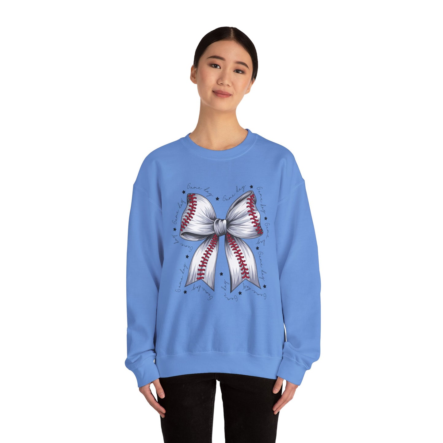 Baseball Ribbon Sweatshirt | Comfortable Crewneck for Sports Lovers, Gift for Players, Baseball Theme, Unisex Apparel