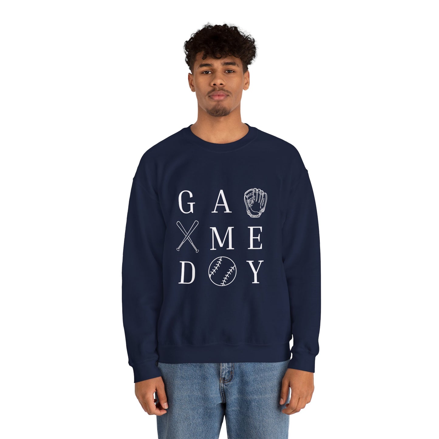 Game Day Unisex Crewneck Sweatshirt, Casual Sportswear, Baseball Fan Gift, Comfy Outfit, Everyday Wear, Cozy Layer