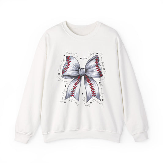 Baseball Ribbon Sweatshirt | Comfortable Crewneck for Sports Lovers, Gift for Players, Baseball Theme, Unisex Apparel